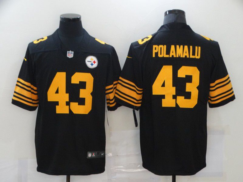 Men Pittsburgh Steelers #43 Polamalu Black yellow Nike Vapor Untouchable Limited 2020 NFL Nike Jerseys->pittsburgh steelers->NFL Jersey